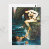 John William Waterhouse The Siren Postcard Postkarte (Vorne/Hinten)