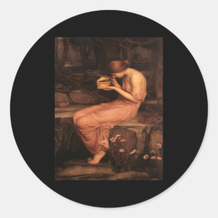 John William Waterhouse's Psyche eröffnet den Gold Runder Aufkleber