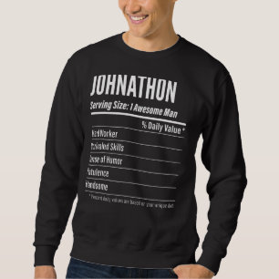Johnathon Serving Size Nutrition Label Calories Sweatshirt