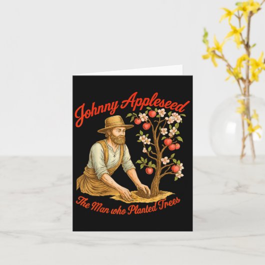 Johnny Appleseed Day 26. September Retro Tree Karte (Gelbe Blume)