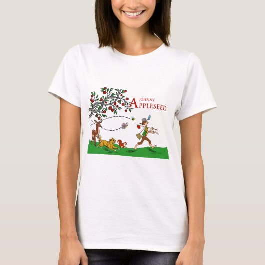 Johnny Appleseed T - Shirt, Tiere und Apfelbaum T-Shirt (Vorderseite)