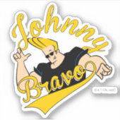 Johnny Bravo Athletic Graphic Aufkleber (Vorderseite)