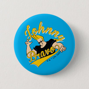 Johnny Bravo Athletic Graphic Button