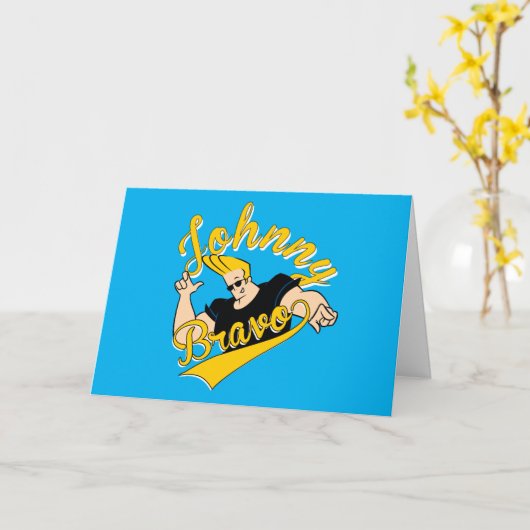 Johnny Bravo Athletic Graphic Karte (Gelbe Blume)