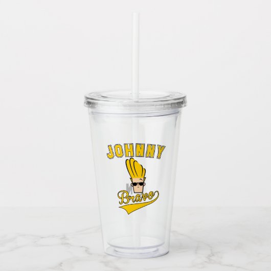 Johnny Bravo Collegiate Graphic Acryltrinkbecher (Vorderseite)