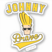 Johnny Bravo Collegiate Graphic Aufkleber (Vorderseite)