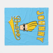 Johnny Bravo Collegiate Graphic Fleecedecke (Vorderseite (Horizontal))
