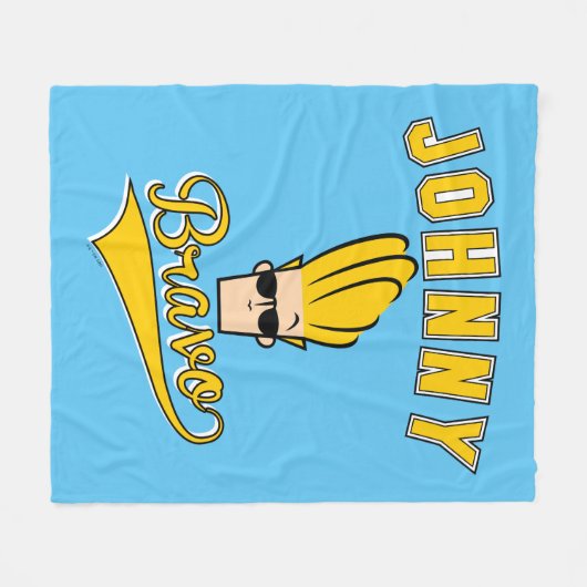 Johnny Bravo Collegiate Graphic Fleecedecke (Vorderseite (Horizontal))