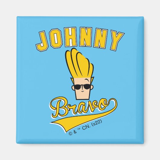 Johnny Bravo Collegiate Graphic Magnet (Vorne)