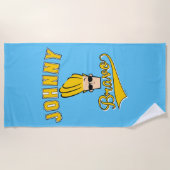 Johnny Bravo Collegiate Graphic Strandtuch (Vorderseite)
