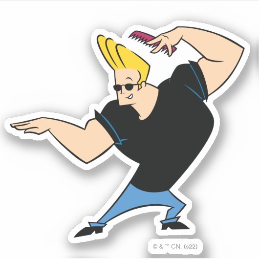 Johnny Bravo Combing Hair Aufkleber (Vorderseite)