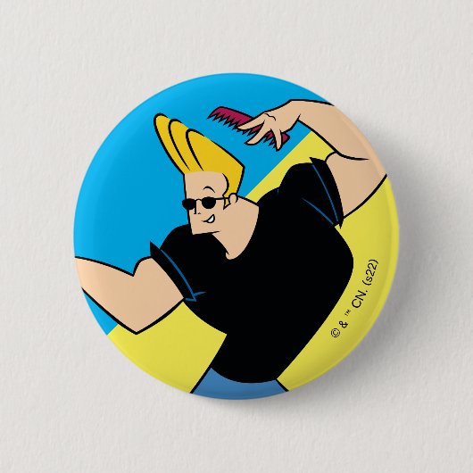 Johnny Bravo Combing Hair Button (Vorderseite)