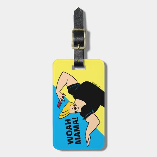 Johnny Bravo Combing Hair Gepäckanhänger (Vorderseite vertikal)