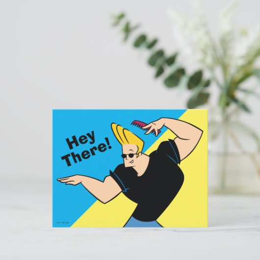 Johnny Bravo Combing Hair Postkarte (Stehend Vorderseite)