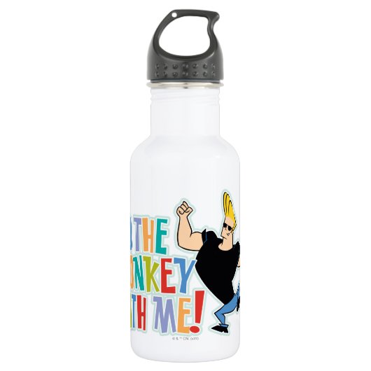 Johnny Bravo - Do The Monkey With Me! Edelstahlflasche (Vorderseite)