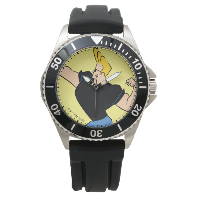 Johnny Bravo Flexing Armbanduhr (Vorderseite)