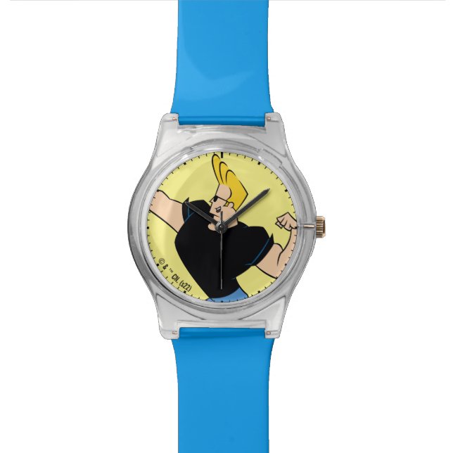 Johnny Bravo Flexing Armbanduhr (Nahaufnahme)