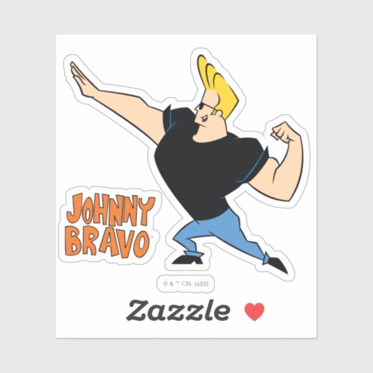 Johnny Bravo Flexing Aufkleber (Blatt)