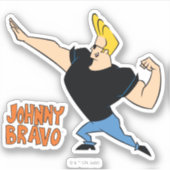 Johnny Bravo Flexing Aufkleber (Vorderseite)