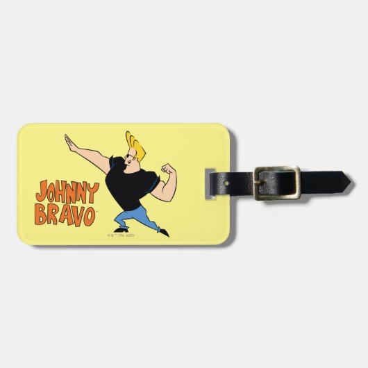Johnny Bravo Flexing Gepäckanhänger (Vorderseite horizontal)