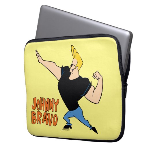 Johnny Bravo Flexing Laptopschutzhülle (Vorderseite Links)