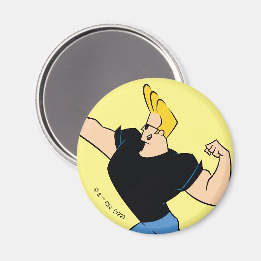 Johnny Bravo Flexing Magnet (Vorderseite/Rückseite)