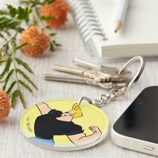 Johnny Bravo Flexing Schlüsselanhänger (Vorderseite rechts)