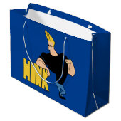 Johnny Bravo Große Geschenktüte (Rückseite Schrägansicht)