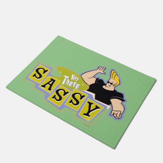 Johnny Bravo - Hey Da Sassy Fußmatte (Schrägansicht)