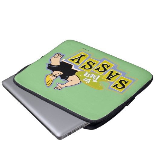 Johnny Bravo - Hey Da Sassy Laptopschutzhülle (Vorne Knopf)