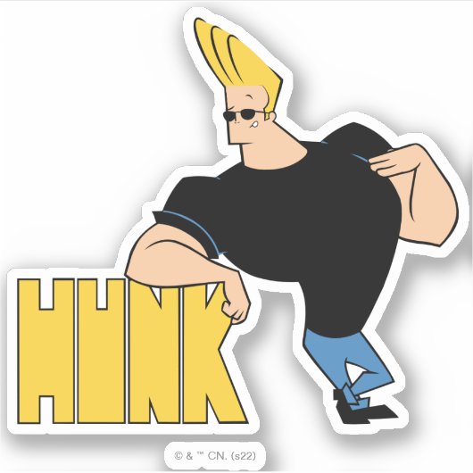 Johnny Bravo - Hunk Aufkleber (Vorderseite)