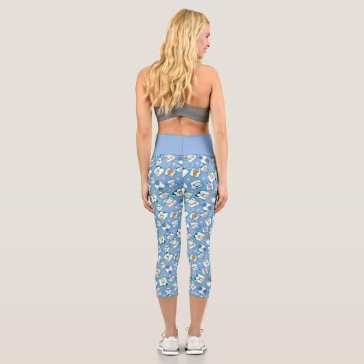 Johnny Bravo Icon Pattern Capri Leggings (Rückseite)