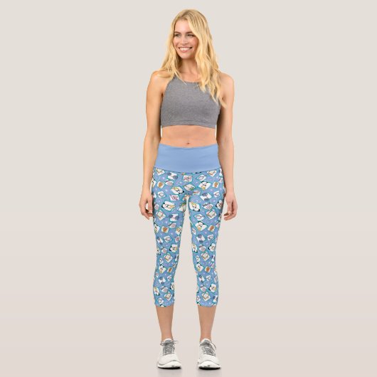 Johnny Bravo Icon Pattern Capri Leggings (Vorderseite)