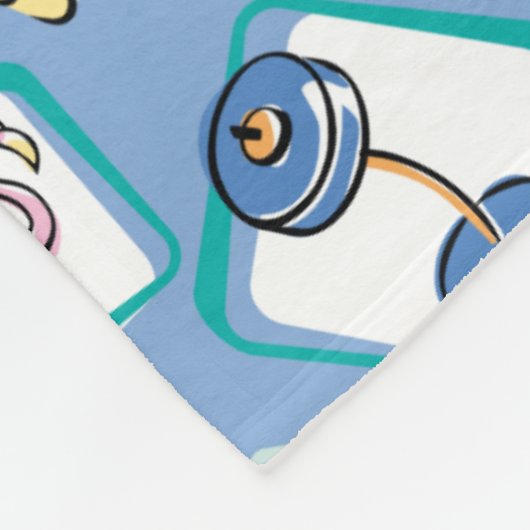 Johnny Bravo Icon Pattern Fleecedecke (Ecke)