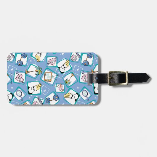 Johnny Bravo Icon Pattern Gepäckanhänger (Vorderseite horizontal)