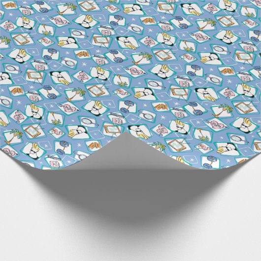 Johnny Bravo Icon Pattern Geschenkpapier (Ecke)