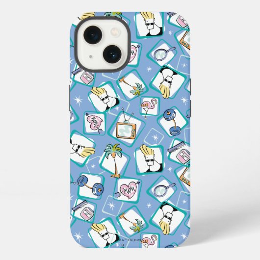 Johnny Bravo Icon Pattern iPhone Hülle (Rückseite)