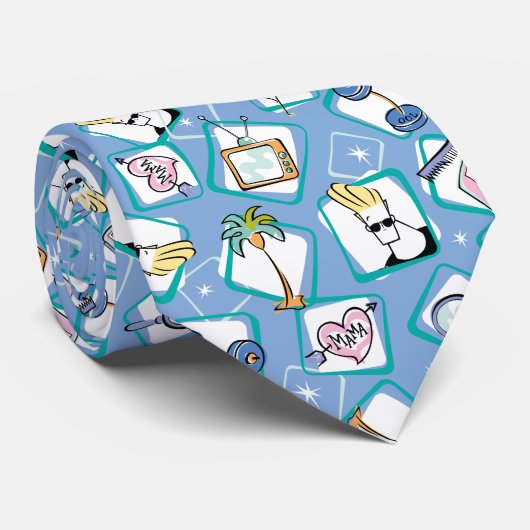 Johnny Bravo Icon Pattern Krawatte (Gerollt)