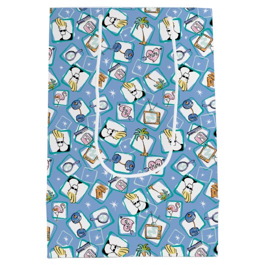 Johnny Bravo Icon Pattern Mittlere Geschenktüte (Rückseite)