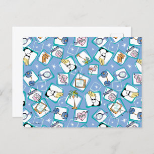 Johnny Bravo Icon Pattern Postkarte