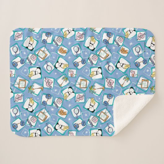 Johnny Bravo Icon Pattern Sherpadecke (Vorderseite (Horizontal))