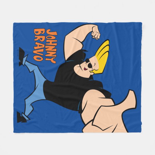 Johnny Bravo Iconic Pose Fleecedecke (Vorderseite (Horizontal))