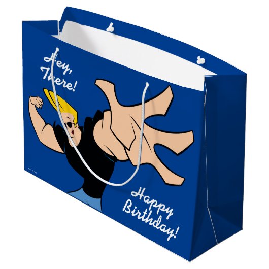 Johnny Bravo Iconic Pose Große Geschenktüte (Rückseite Schrägansicht)