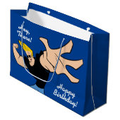 Johnny Bravo Iconic Pose Große Geschenktüte (Vorderseite Schrägansicht)