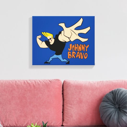 Johnny Bravo Iconic Pose Leinwanddruck (Insitu (Wohnzimmer))