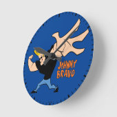 Johnny Bravo Iconic Pose Runde Wanduhr (Winkel)