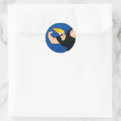 Johnny Bravo Iconic Pose Runder Aufkleber (Tasche)