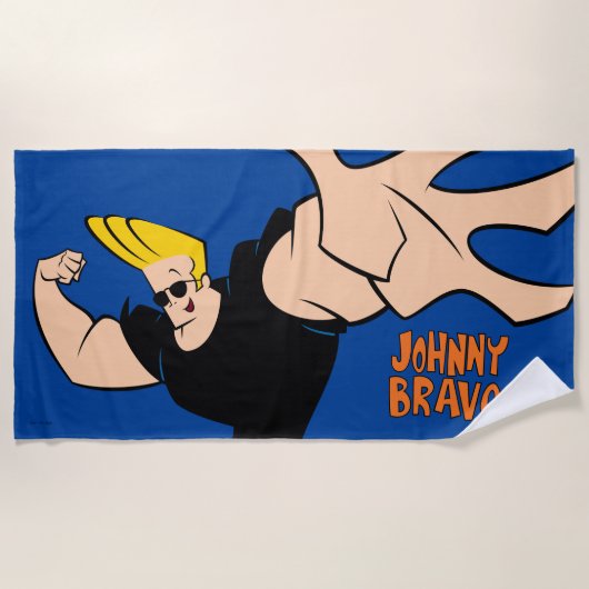 Johnny Bravo Iconic Pose Strandtuch (Vorderseite)