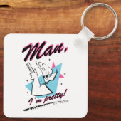 Johnny Bravo - Mann Ich bin Hübsch Retro Graphic Schlüsselanhänger (Rückseite)
