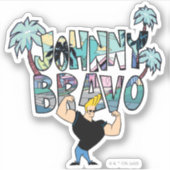 Johnny Bravo Palm Tree Name Aufkleber (Vorderseite)